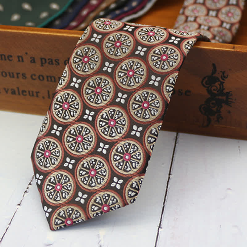 Corbata clásica para hombre con diseño de limón y anacardo