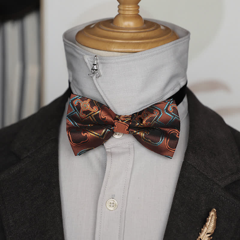 Pajarita con estampado de cachemira en jacquard de colores brillantes para hombre