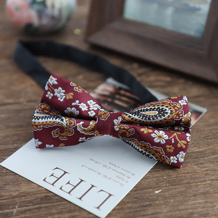 Pajarita con estampado de cachemira en jacquard de colores brillantes para hombre