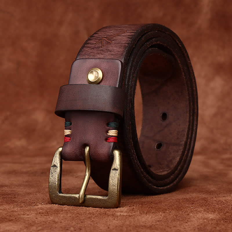 Cinturón de cuero con grabado láser y patrón de tótem