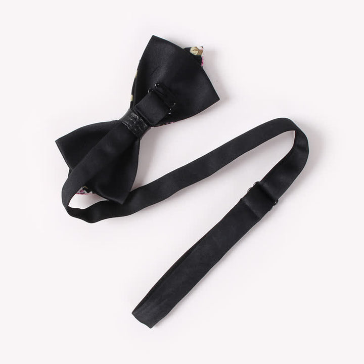 Pajarita de algodón con doble capa y diseño floral para hombre - image 4