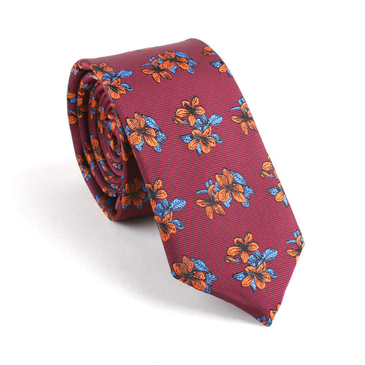 Corbata clásica elegante y ajustada con diseño floral para hombre