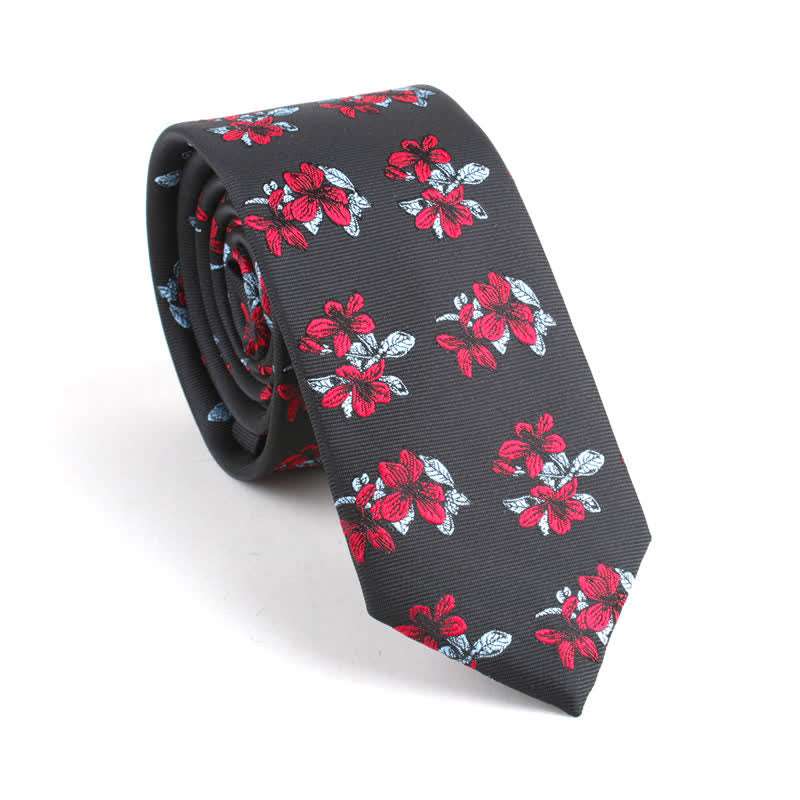 Corbata clásica elegante y ajustada con diseño floral para hombre