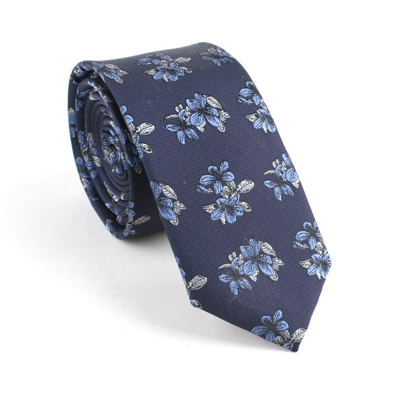Corbata clásica elegante y ajustada con diseño floral para hombre