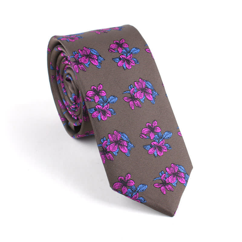 Corbata clásica elegante y ajustada con diseño floral para hombre
