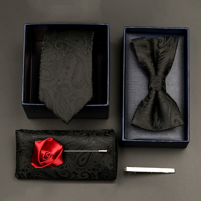 Juego de 5 pajaritas y corbatas formales de negocios para hombre