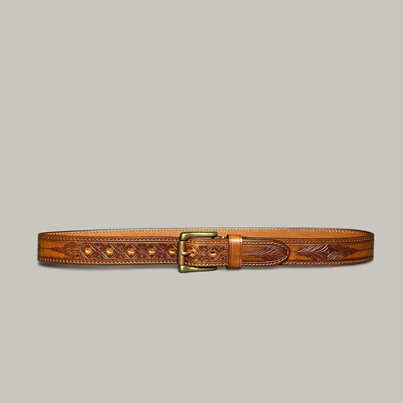 Cinturón de cuero con diseño de estampado floral de moda clásica