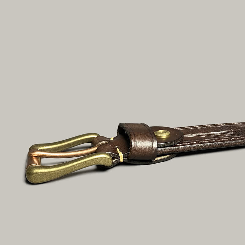 Cinturón de cuero con diseño de estampado floral de moda clásica