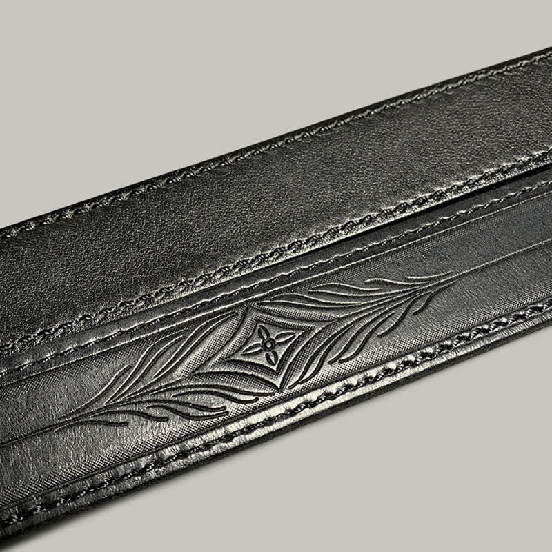 Cinturón de cuero con diseño de estampado floral de moda clásica