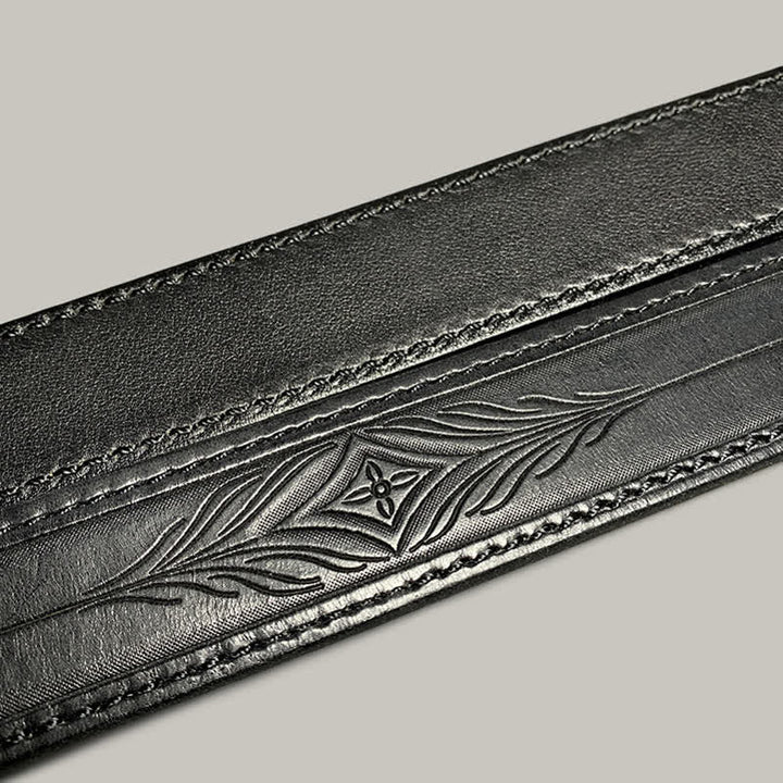 Cinturón de cuero con diseño de estampado floral de moda clásica