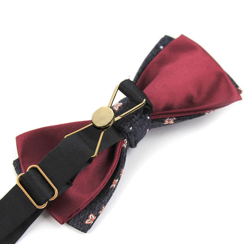 Pajarita de seda Lucky Stars en gris oscuro y burdeos para hombre