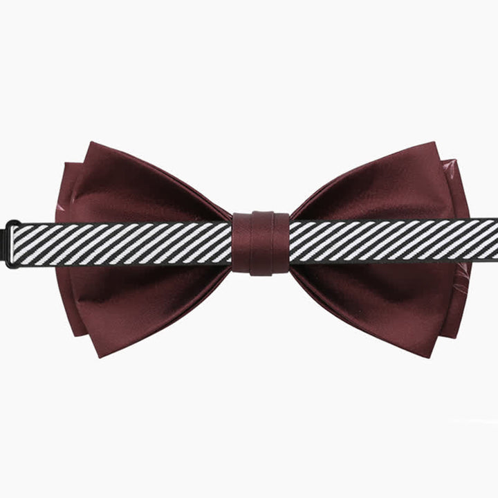 Pajarita elegante con estampado de sauce en color rojo vino para hombre