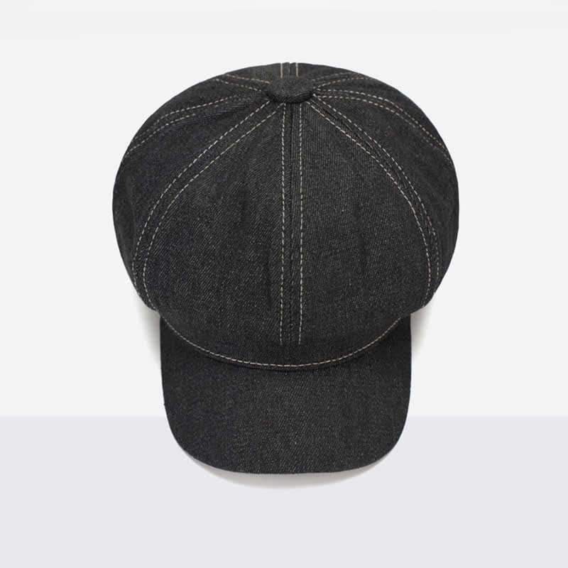 Boina con visera de repartidor de periódicos de mezclilla de White Line