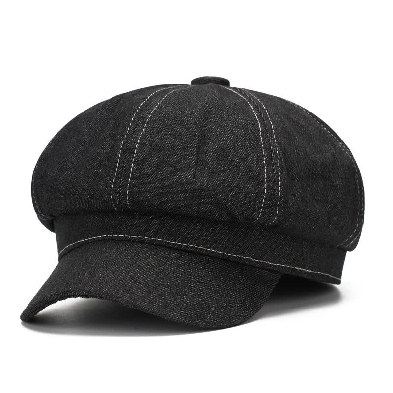 Boina con visera de repartidor de periódicos de mezclilla de White Line