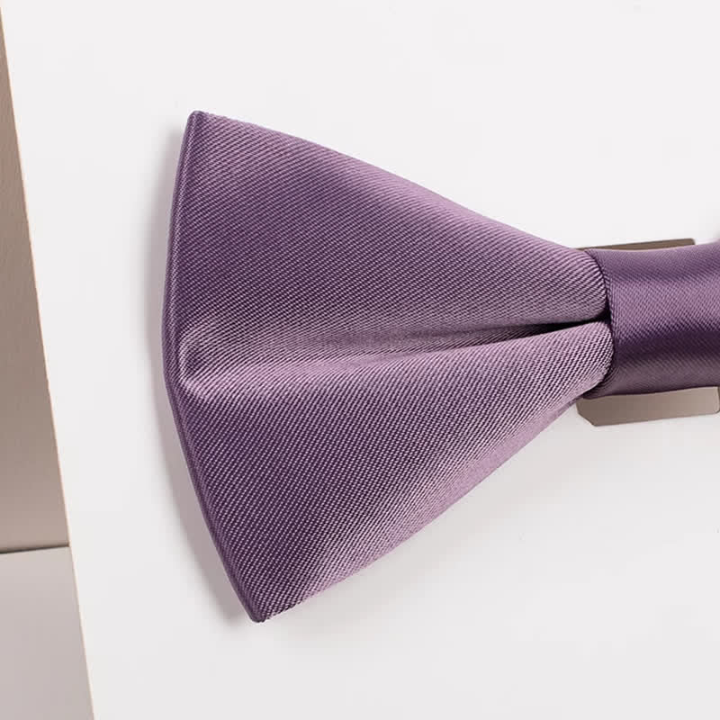 Pajarita de color liso mercerizada morada para hombre