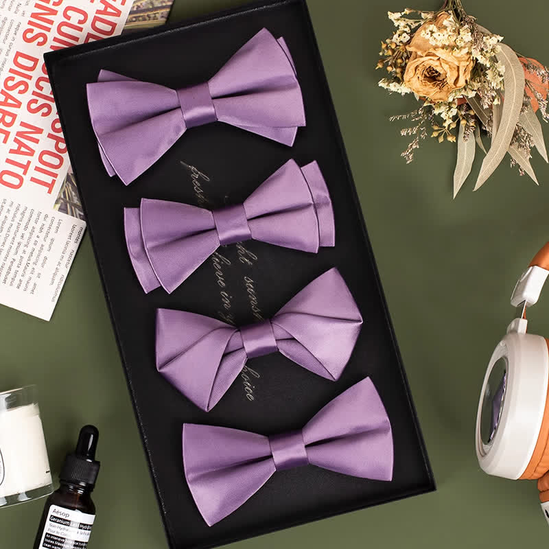 Pajarita de color liso mercerizada morada para hombre