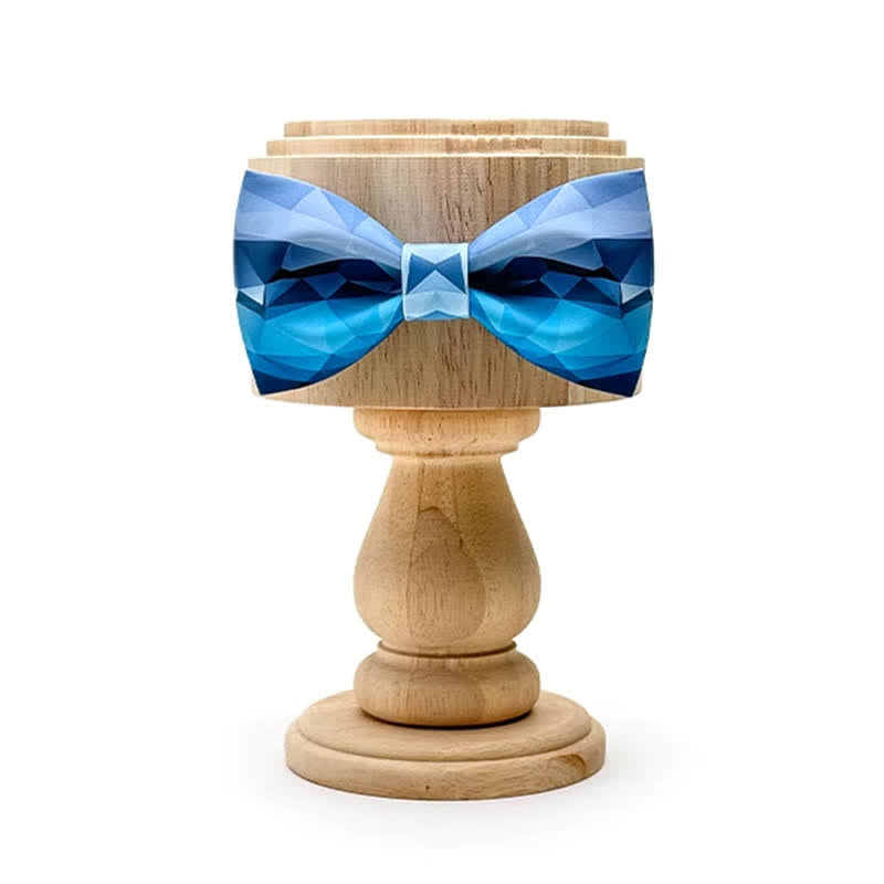 Pajarita con estampado geométrico azul cielo para hombre