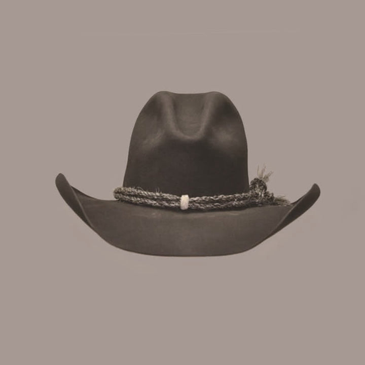 Sombrero vaquero occidental de lana con ala tejida tipo fedora