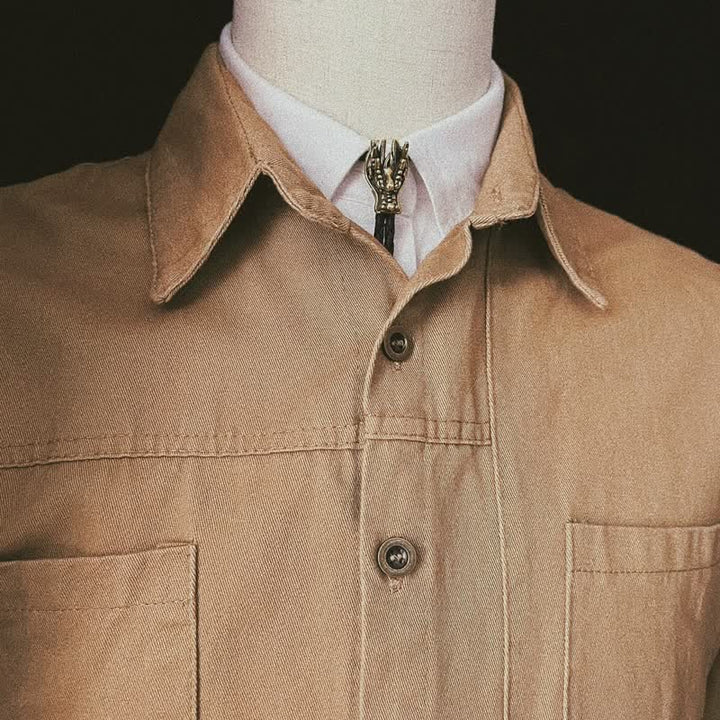 Corbata de bolo con cabeza de dragón pequeño de bronce