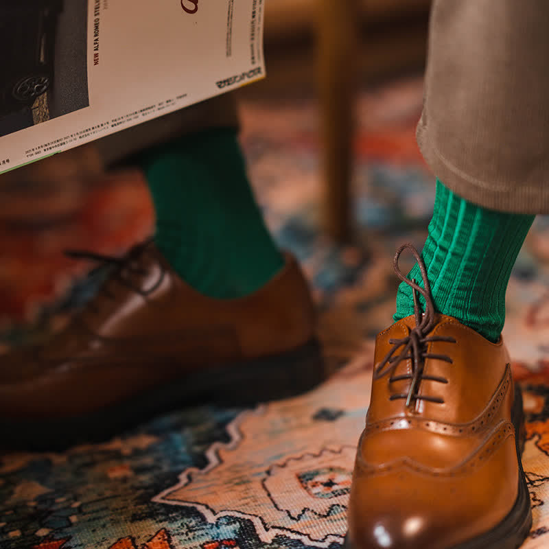 Calcetines de algodón de negocios de color liso y sencillos para hombre