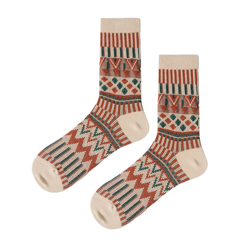 Calcetines de algodón con estampado tribal de colores