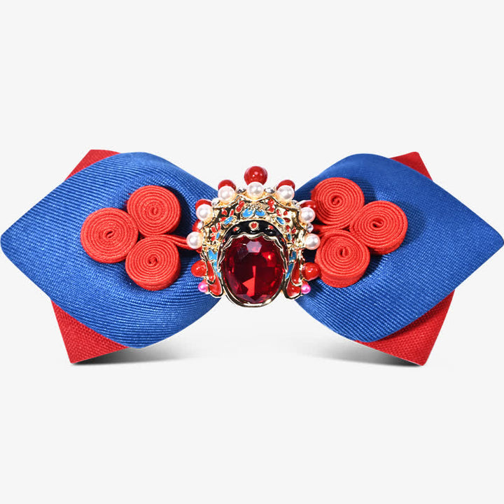 Pajarita elegante para hombre con cristales y perlas artificiales y decoraciones circulares