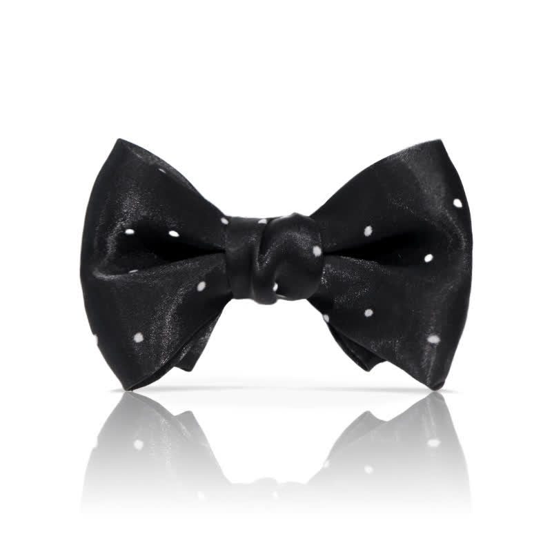 Pajarita romántica de lunares blancos y negros para hombre