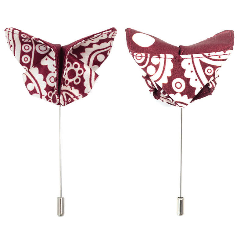 Pajarita para hombre con estampado de lunares en blanco y rojo de anacardo