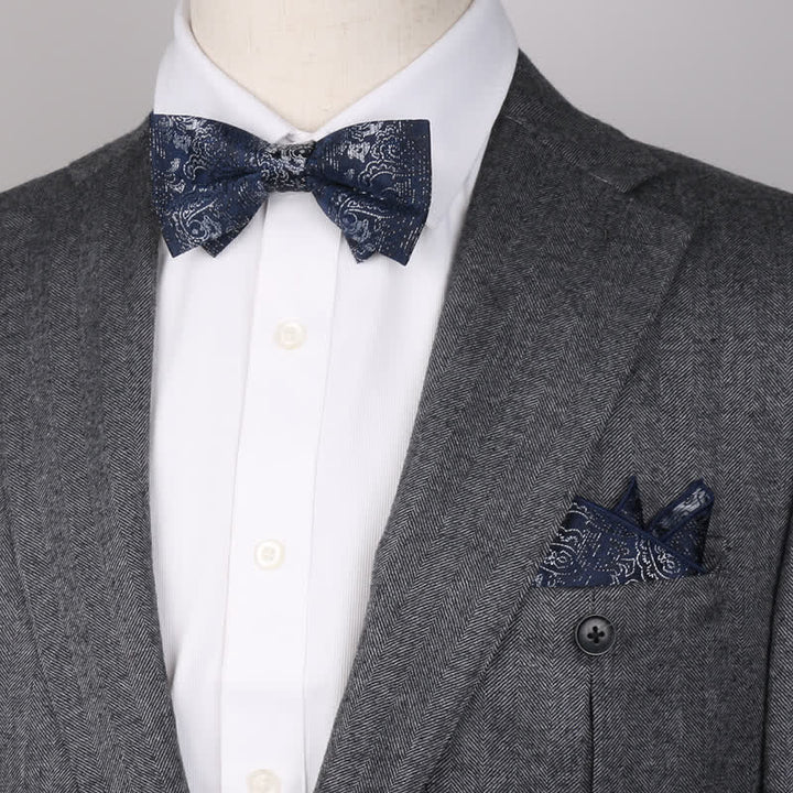 Conjunto de 3 pijamas cuadradas de bolsillo con estampado de cachemira de fantasía para hombre