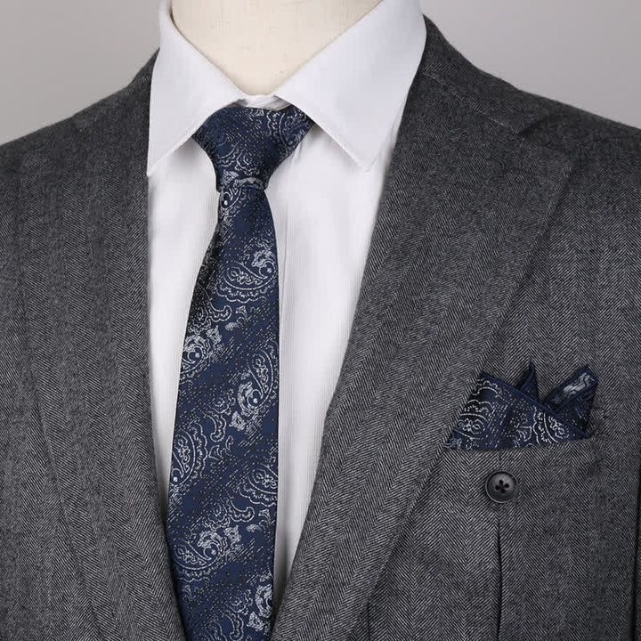 Conjunto de 3 pijamas cuadradas de bolsillo con estampado de cachemira de fantasía para hombre