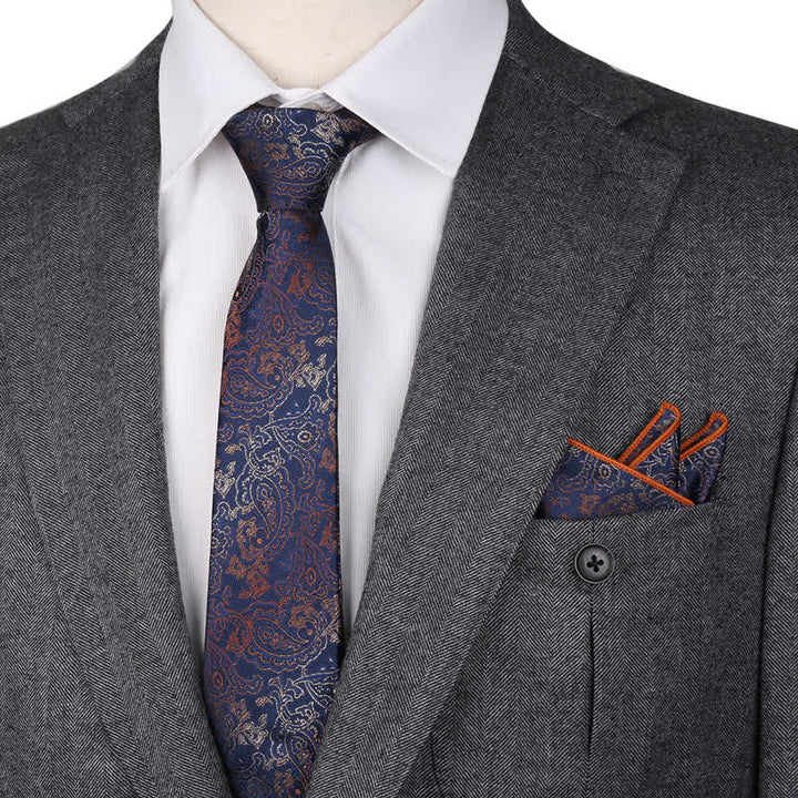 Conjunto de 3 pijamas cuadradas de bolsillo con estampado de cachemira de fantasía para hombre