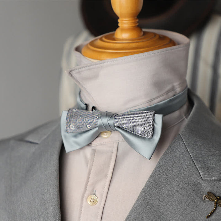 Pajarita con diseño de patchwork floral de dos capas para hombre