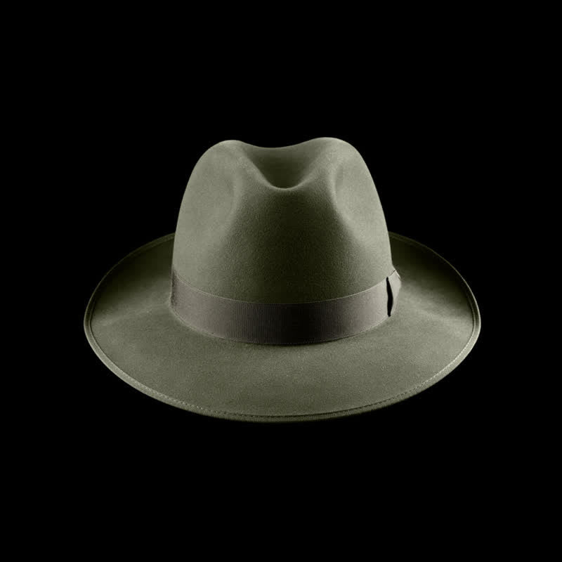 Sombrero vaquero clásico de fieltro de lana para viajeros de color sólido