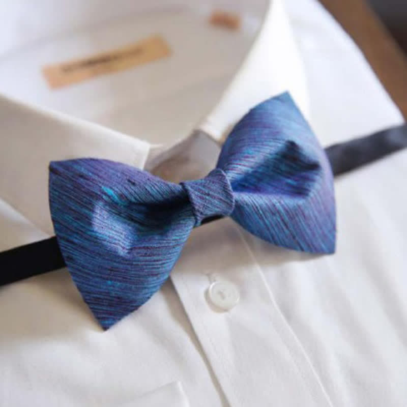 Pajarita de seda con estampado sarga distintivo para hombre