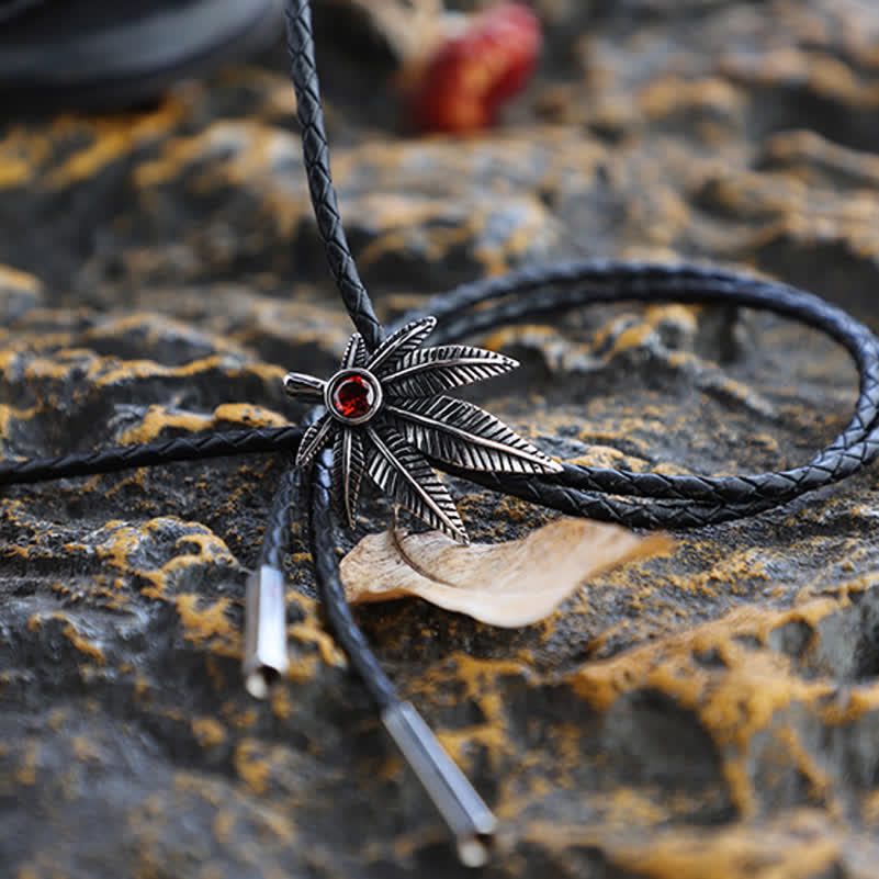 Corbata bolo con forma de hoja de arce de vaquero occidental punk