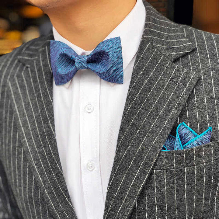Pajarita de seda con estampado sarga distintivo para hombre
