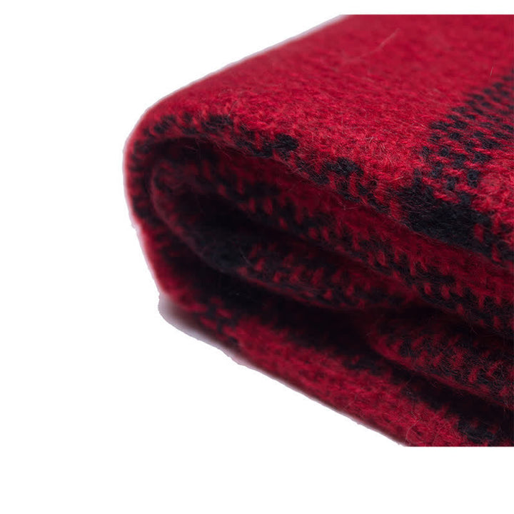 Bufanda unisex de cuadros escoceses con flecos