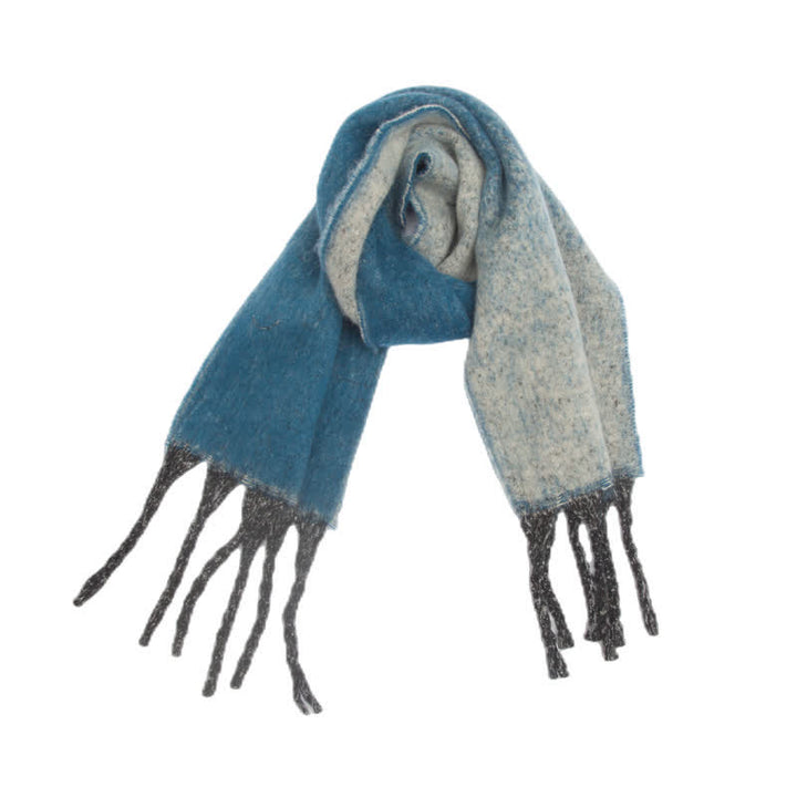 Bufanda unisex con borlas de colores degradados para clima frío