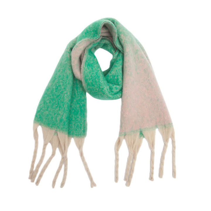 Bufanda unisex con borlas de colores degradados para clima frío