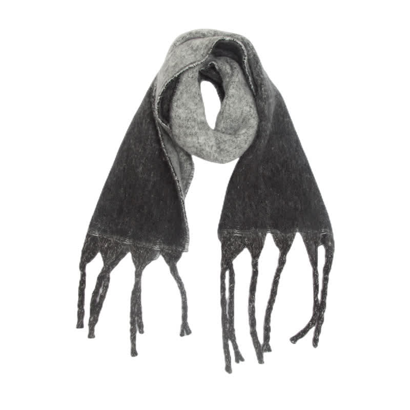 Bufanda unisex con borlas de colores degradados para clima frío