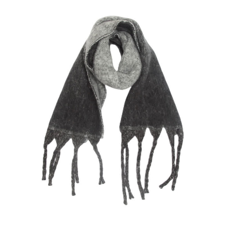Bufanda unisex con borlas de colores degradados para clima frío