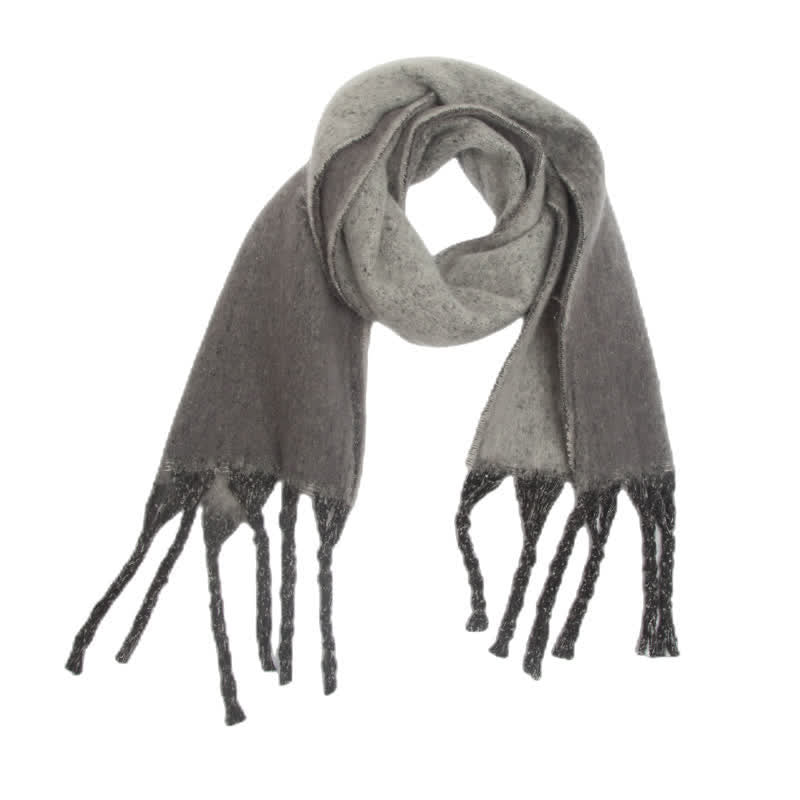 Bufanda unisex con borlas de colores degradados para clima frío