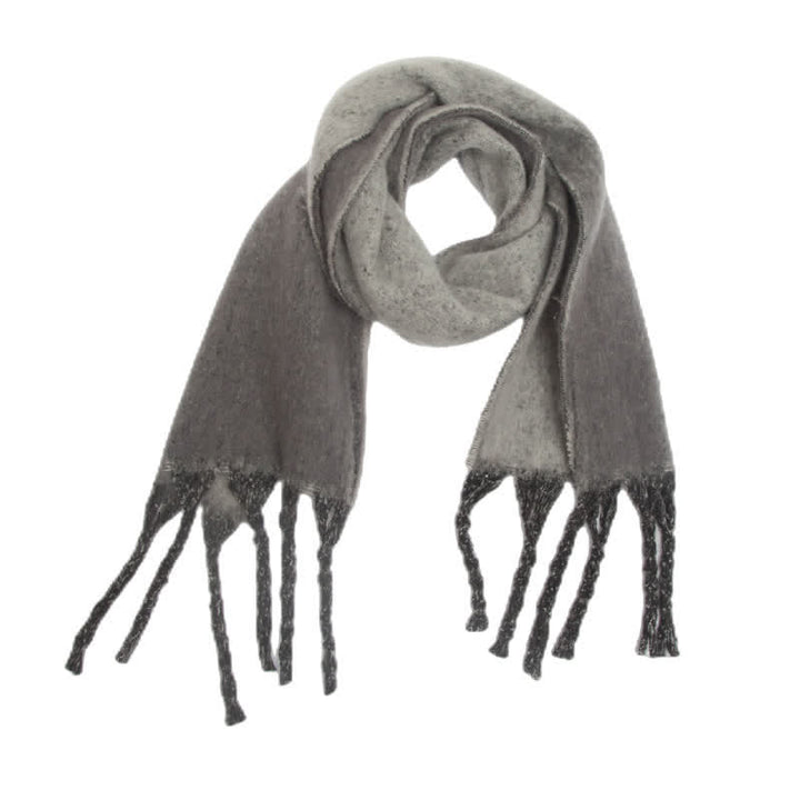 Bufanda unisex con borlas de colores degradados para clima frío