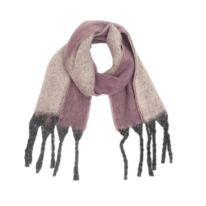 Bufanda unisex con borlas de colores degradados para clima frío