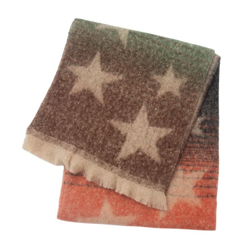 Bufanda unisex gruesa de moda con cinco puntas y estrella