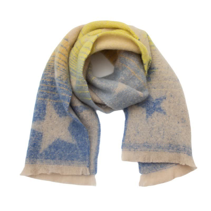 Bufanda unisex gruesa de moda con cinco puntas y estrella