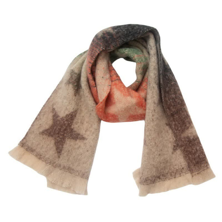 Bufanda unisex gruesa de moda con cinco puntas y estrella