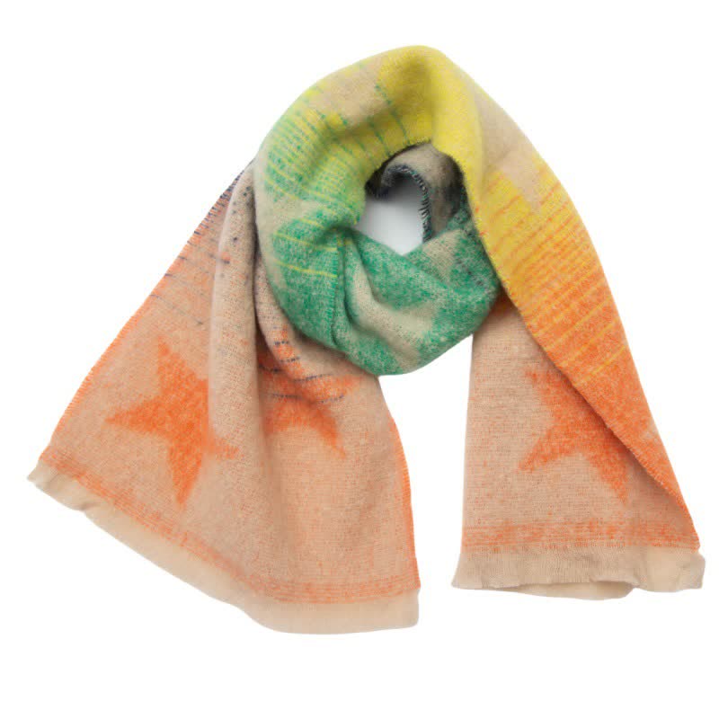 Bufanda unisex gruesa de moda con cinco puntas y estrella