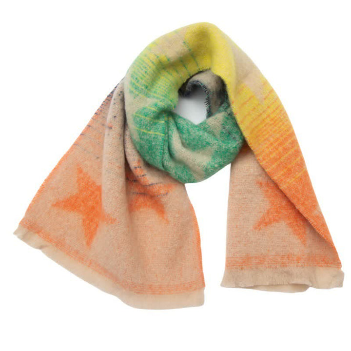 Bufanda unisex gruesa de moda con cinco puntas y estrella