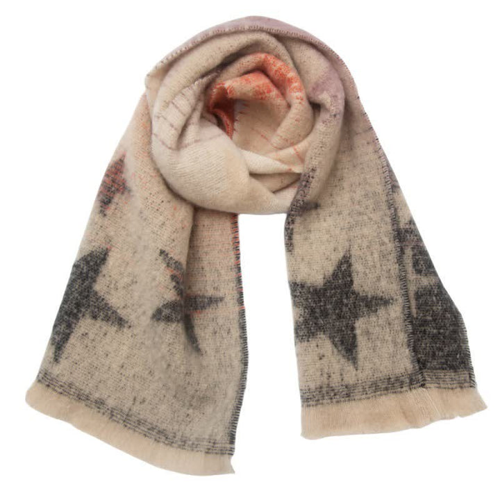 Bufanda unisex gruesa de moda con cinco puntas y estrella